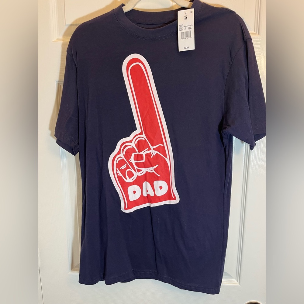 Ripple Junction Navy Tee with Red Graphic Dad Foam Finger Size Medium